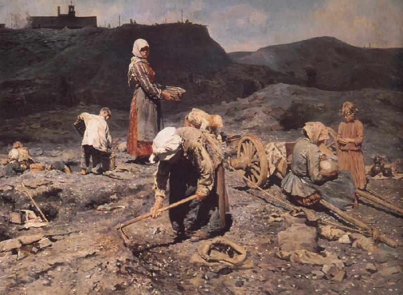 Nikolai Kasatkin Poor People Collecting Coal in an Abandoned Pit Germany oil painting art